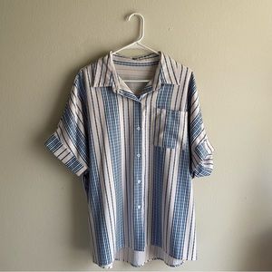 Vintage 2x Button Up Blouse with detailed Stripes